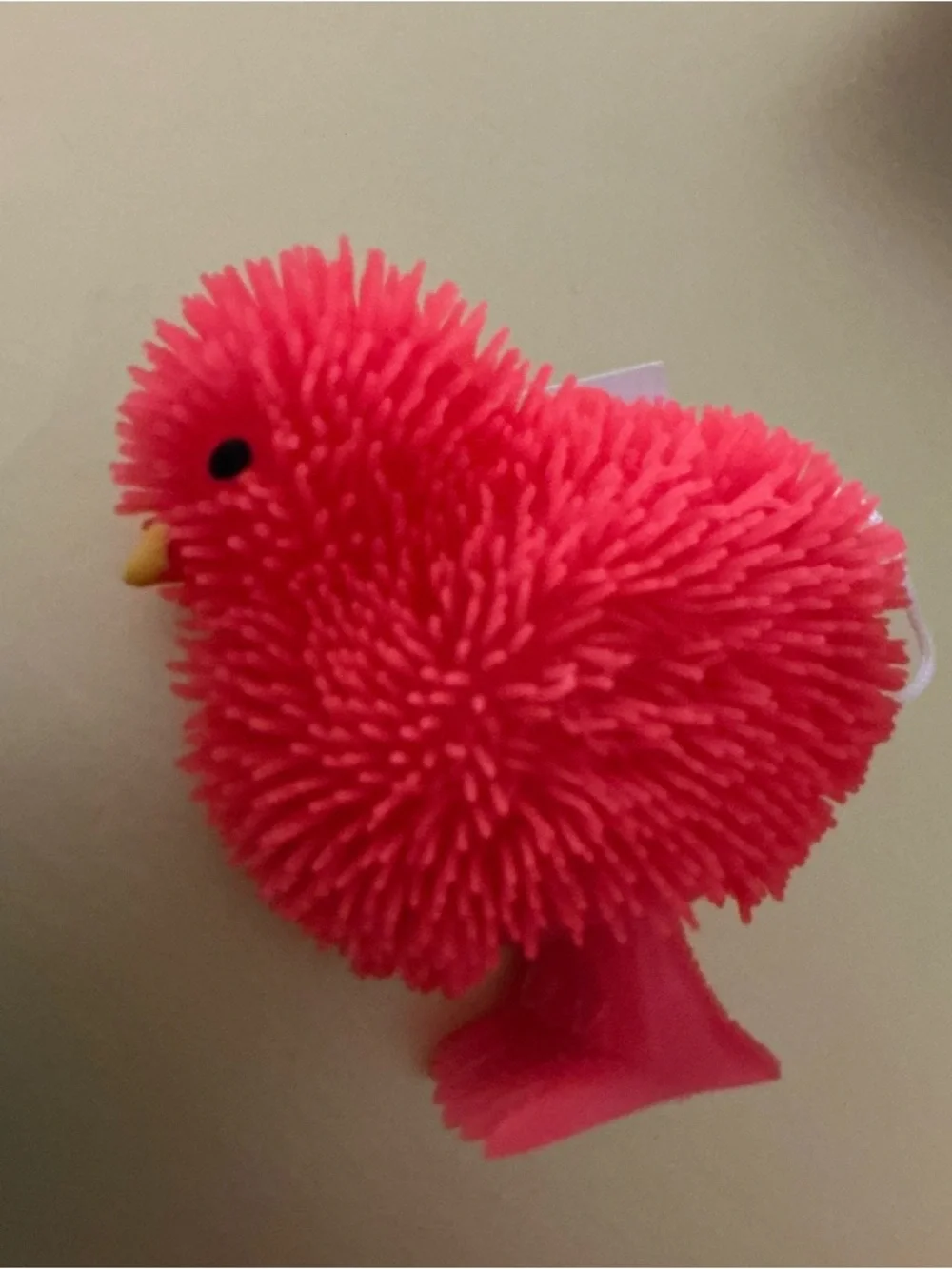 Cute Puffer Chick Rubber Toy Red, Pink, Orange